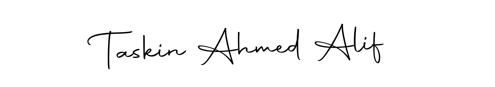 Design your own signature with our free online signature maker. With this signature software, you can create a handwritten (Autography-DOLnW) signature for name Taskin Ahmed Alif. Taskin Ahmed Alif signature style 10 images and pictures png