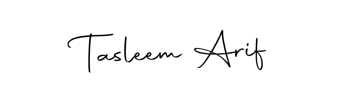 Make a beautiful signature design for name Tasleem Arif. With this signature (Autography-DOLnW) style, you can create a handwritten signature for free. Tasleem Arif signature style 10 images and pictures png