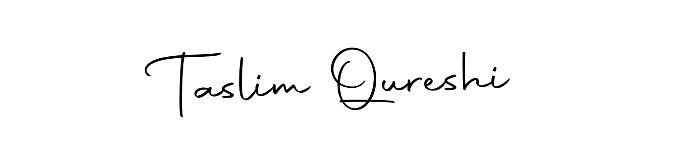 How to make Taslim Qureshi name signature. Use Autography-DOLnW style for creating short signs online. This is the latest handwritten sign. Taslim Qureshi signature style 10 images and pictures png