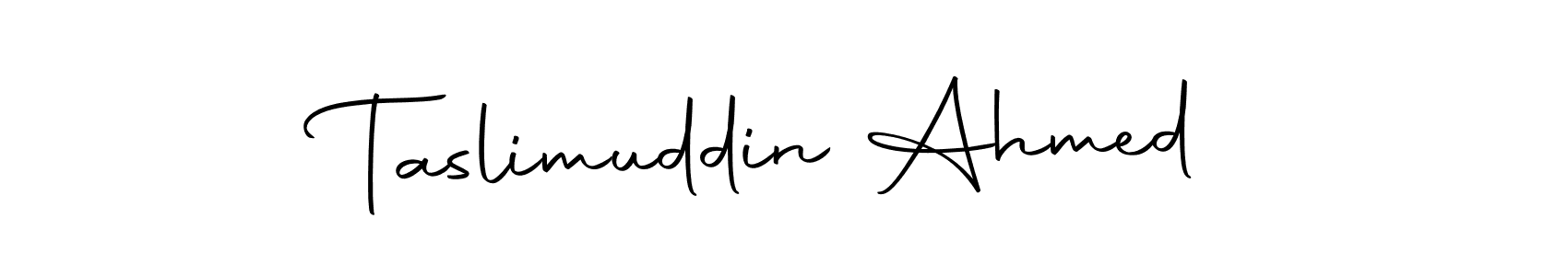 Create a beautiful signature design for name Taslimuddin Ahmed. With this signature (Autography-DOLnW) fonts, you can make a handwritten signature for free. Taslimuddin Ahmed signature style 10 images and pictures png