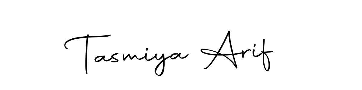 Create a beautiful signature design for name Tasmiya Arif. With this signature (Autography-DOLnW) fonts, you can make a handwritten signature for free. Tasmiya Arif signature style 10 images and pictures png