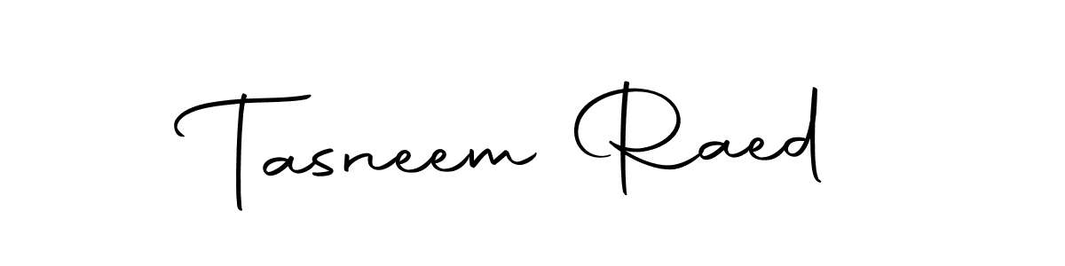 Design your own signature with our free online signature maker. With this signature software, you can create a handwritten (Autography-DOLnW) signature for name Tasneem Raed. Tasneem Raed signature style 10 images and pictures png