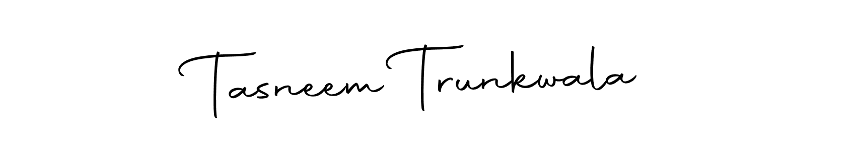 Make a beautiful signature design for name Tasneem Trunkwala. Use this online signature maker to create a handwritten signature for free. Tasneem Trunkwala signature style 10 images and pictures png