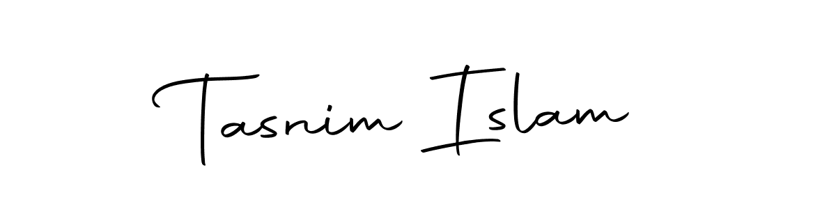 Create a beautiful signature design for name Tasnim Islam. With this signature (Autography-DOLnW) fonts, you can make a handwritten signature for free. Tasnim Islam signature style 10 images and pictures png