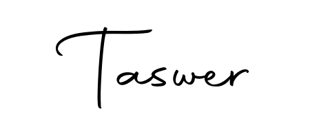 A classic penmanship look for Taswer. The Autography-DOLnW font brings timeless elegance and confidence to every signed document. Taswer signature style 10 images and pictures png
