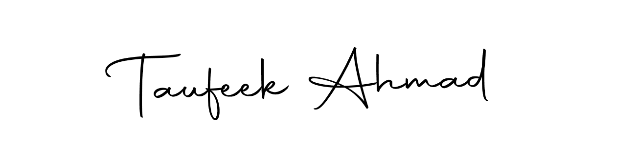 Create a beautiful signature design for name Taufeek Ahmad. With this signature (Autography-DOLnW) fonts, you can make a handwritten signature for free. Taufeek Ahmad signature style 10 images and pictures png