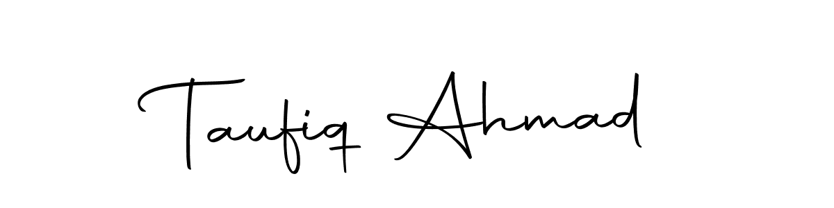 Create a beautiful signature design for name Taufiq Ahmad. With this signature (Autography-DOLnW) fonts, you can make a handwritten signature for free. Taufiq Ahmad signature style 10 images and pictures png