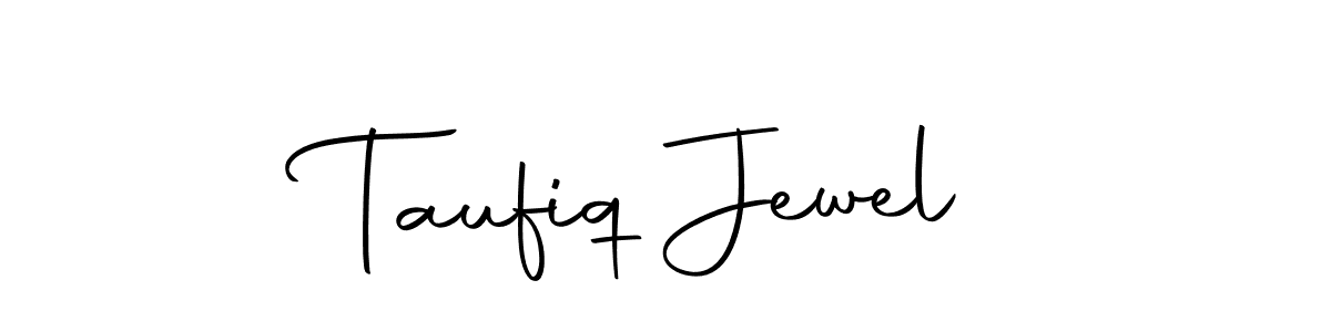 Create a beautiful signature design for name Taufiq Jewel. With this signature (Autography-DOLnW) fonts, you can make a handwritten signature for free. Taufiq Jewel signature style 10 images and pictures png