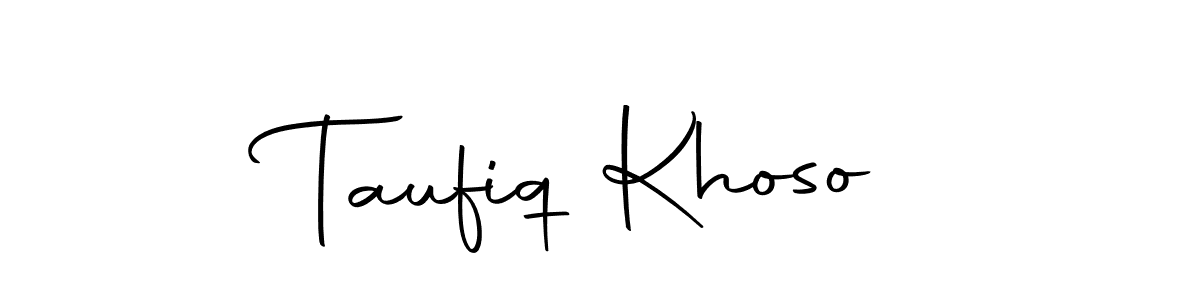 How to make Taufiq Khoso name signature. Use Autography-DOLnW style for creating short signs online. This is the latest handwritten sign. Taufiq Khoso signature style 10 images and pictures png