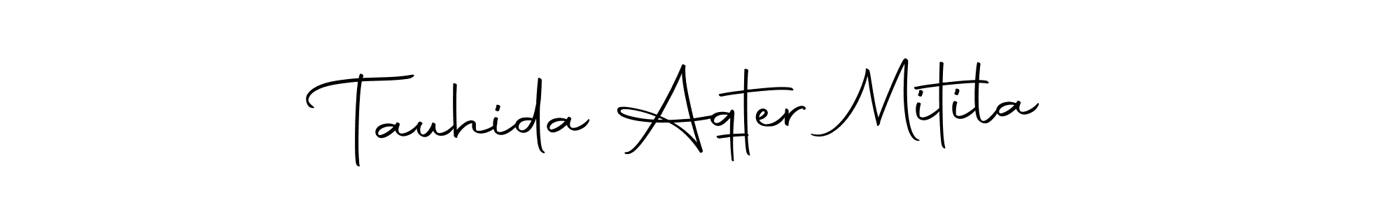 if you are searching for the best signature style for your name Tauhida Aqter Mitila. so please give up your signature search. here we have designed multiple signature styles  using Autography-DOLnW. Tauhida Aqter Mitila signature style 10 images and pictures png