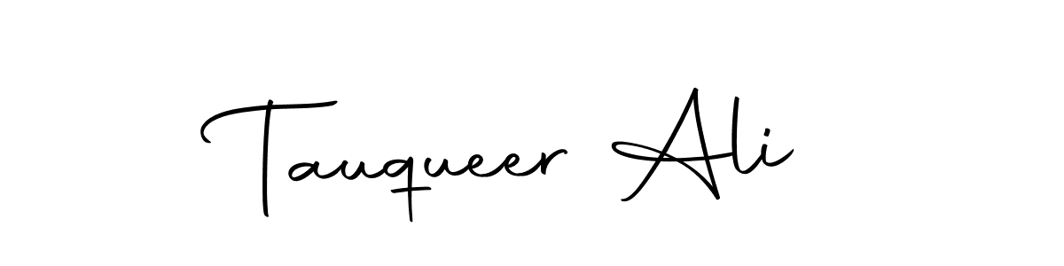 How to make Tauqueer Ali name signature. Use Autography-DOLnW style for creating short signs online. This is the latest handwritten sign. Tauqueer Ali signature style 10 images and pictures png