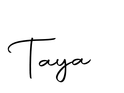 Design your own signature with our free online signature maker. With this signature software, you can create a handwritten (Autography-DOLnW) signature for name Taya. Taya signature style 10 images and pictures png