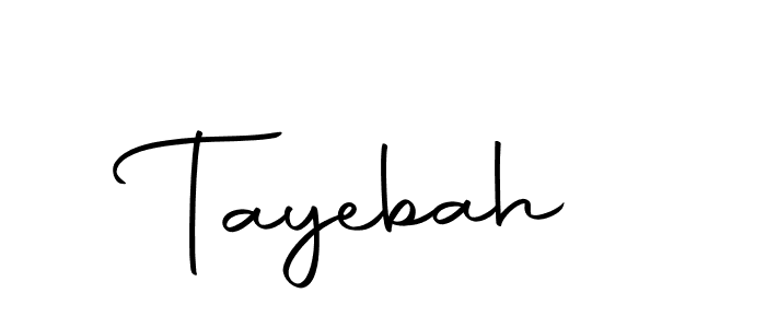 Use a signature maker to create a handwritten signature online. With this signature software, you can design (Autography-DOLnW) your own signature for name Tayebah. Tayebah signature style 10 images and pictures png