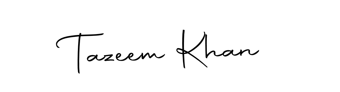 Make a beautiful signature design for name Tazeem Khan. With this signature (Autography-DOLnW) style, you can create a handwritten signature for free. Tazeem Khan signature style 10 images and pictures png