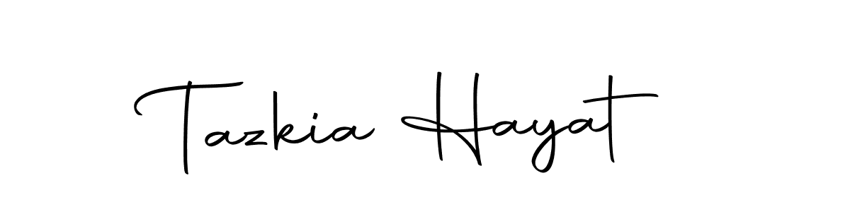 The best way (Autography-DOLnW) to make a short signature is to pick only two or three words in your name. The name Tazkia Hayat include a total of six letters. For converting this name. Tazkia Hayat signature style 10 images and pictures png