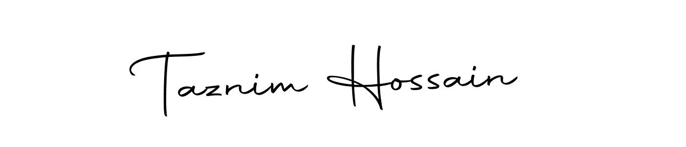 Design your own signature with our free online signature maker. With this signature software, you can create a handwritten (Autography-DOLnW) signature for name Taznim Hossain. Taznim Hossain signature style 10 images and pictures png