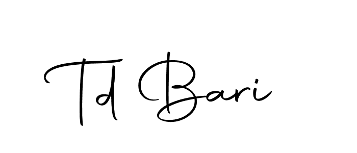 Also we have Td Bari name is the best signature style. Create professional handwritten signature collection using Autography-DOLnW autograph style. Td Bari signature style 10 images and pictures png