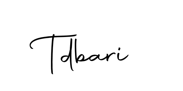 How to make Tdbari signature? Autography-DOLnW is a professional autograph style. Create handwritten signature for Tdbari name. Tdbari signature style 10 images and pictures png