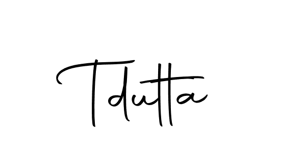 Use a signature maker to create a handwritten signature online. With this signature software, you can design (Autography-DOLnW) your own signature for name Tdutta. Tdutta signature style 10 images and pictures png