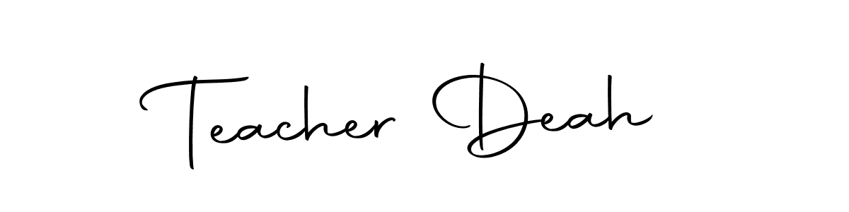 Autography-DOLnW is a professional signature style that is perfect for those who want to add a touch of class to their signature. It is also a great choice for those who want to make their signature more unique. Get Teacher Deah name to fancy signature for free. Teacher Deah signature style 10 images and pictures png