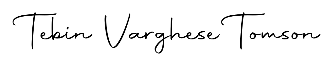 Express your personality with a custom Tebin Varghese Tomson signature crafted with Autography-DOLnW typography. Free transparent PNG download available. Tebin Varghese Tomson signature style 10 images and pictures png