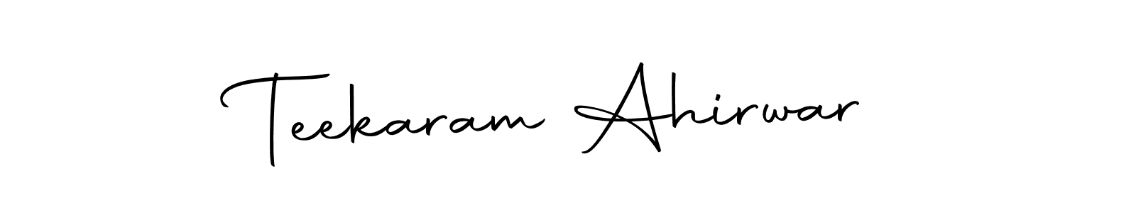 You can use this online signature creator to create a handwritten signature for the name Teekaram Ahirwar. This is the best online autograph maker. Teekaram Ahirwar signature style 10 images and pictures png