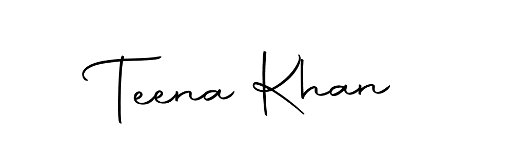 Create a beautiful signature design for name Teena Khan. With this signature (Autography-DOLnW) fonts, you can make a handwritten signature for free. Teena Khan signature style 10 images and pictures png