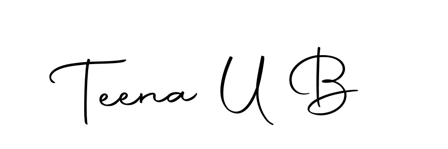 How to make Teena U B signature? Autography-DOLnW is a professional autograph style. Create handwritten signature for Teena U B name. Teena U B signature style 10 images and pictures png