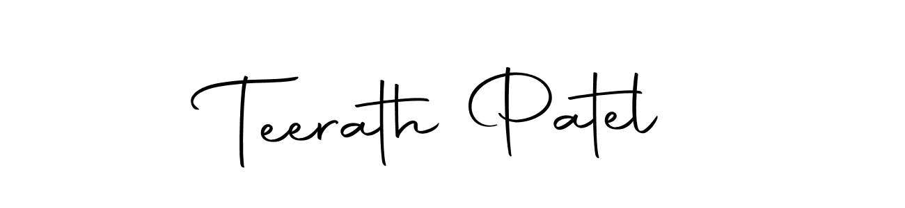 Make a beautiful signature design for name Teerath Patel. With this signature (Autography-DOLnW) style, you can create a handwritten signature for free. Teerath Patel signature style 10 images and pictures png