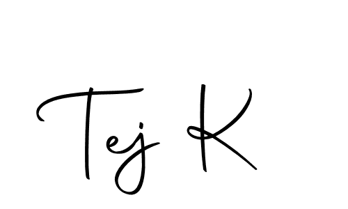Design your own signature with our free online signature maker. With this signature software, you can create a handwritten (Autography-DOLnW) signature for name Tej K. Tej K signature style 10 images and pictures png