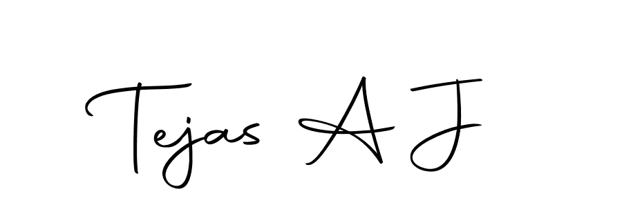 Tejas A J stylish signature style. Best Handwritten Sign (Autography-DOLnW) for my name. Handwritten Signature Collection Ideas for my name Tejas A J. Tejas A J signature style 10 images and pictures png