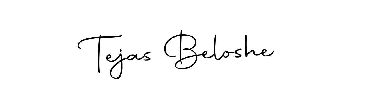 How to make Tejas Beloshe name signature. Use Autography-DOLnW style for creating short signs online. This is the latest handwritten sign. Tejas Beloshe signature style 10 images and pictures png