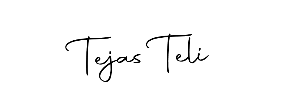 How to make Tejas Teli name signature. Use Autography-DOLnW style for creating short signs online. This is the latest handwritten sign. Tejas Teli signature style 10 images and pictures png