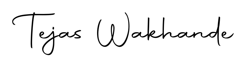 The Autography-DOLnW typeface gives name Tejas Wakhande a refined look. Suitable for certificates, diplomas, and official verification. Tejas Wakhande signature style 10 images and pictures png