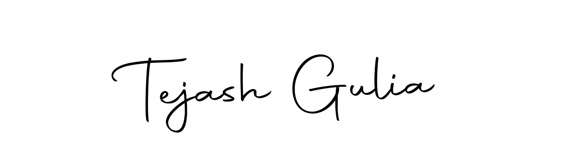 How to make Tejash Gulia name signature. Use Autography-DOLnW style for creating short signs online. This is the latest handwritten sign. Tejash Gulia signature style 10 images and pictures png