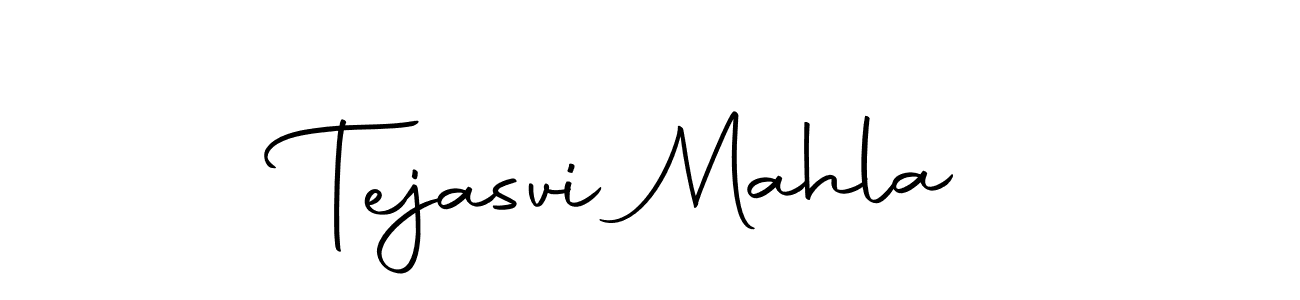 How to make Tejasvi Mahla name signature. Use Autography-DOLnW style for creating short signs online. This is the latest handwritten sign. Tejasvi Mahla signature style 10 images and pictures png