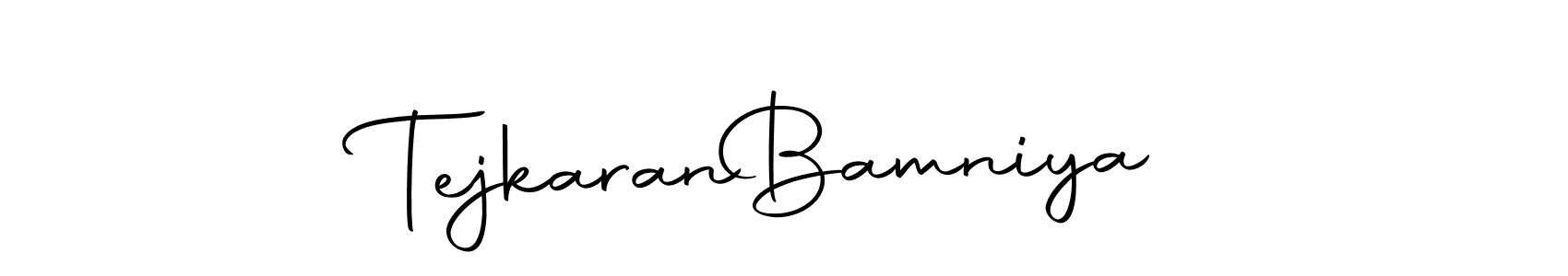 You can use this online signature creator to create a handwritten signature for the name Tejkaran  Bamniya. This is the best online autograph maker. Tejkaran  Bamniya signature style 10 images and pictures png