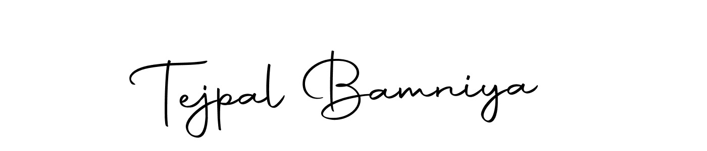 How to make Tejpal Bamniya name signature. Use Autography-DOLnW style for creating short signs online. This is the latest handwritten sign. Tejpal Bamniya signature style 10 images and pictures png