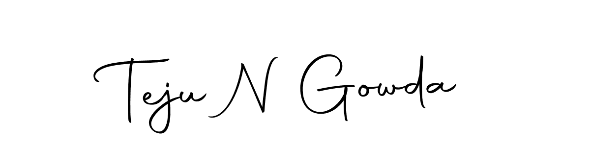 Create a beautiful signature design for name Teju N Gowda. With this signature (Autography-DOLnW) fonts, you can make a handwritten signature for free. Teju N Gowda signature style 10 images and pictures png