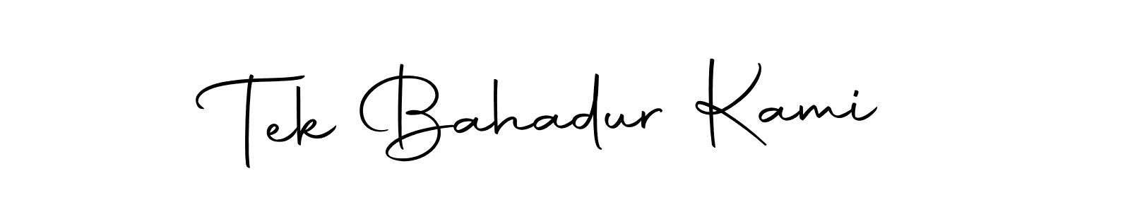 You should practise on your own different ways (Autography-DOLnW) to write your name (Tek Bahadur Kami) in signature. don't let someone else do it for you. Tek Bahadur Kami signature style 10 images and pictures png