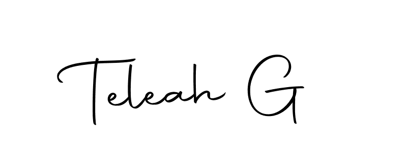 It looks lik you need a new signature style for name Teleah G. Design unique handwritten (Autography-DOLnW) signature with our free signature maker in just a few clicks. Teleah G signature style 10 images and pictures png