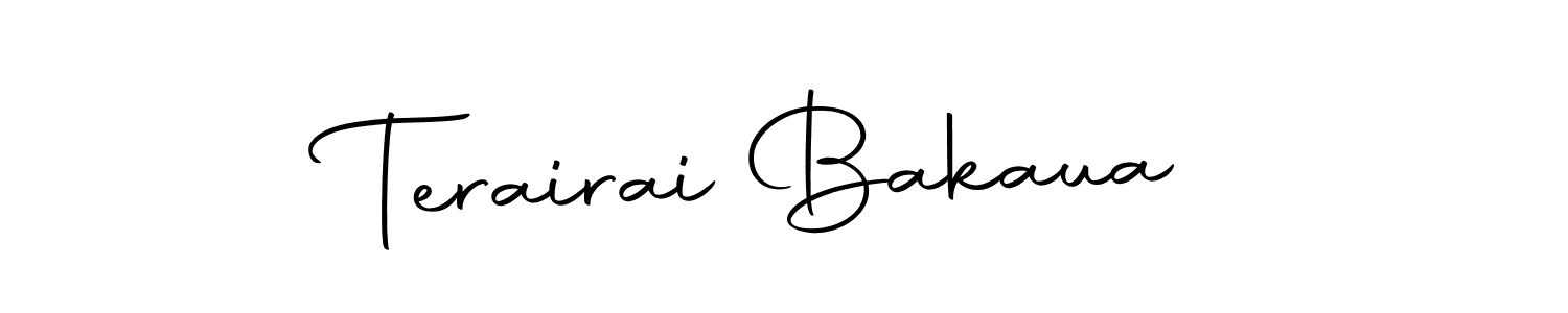 You should practise on your own different ways (Autography-DOLnW) to write your name (Terairai Bakaua) in signature. don't let someone else do it for you. Terairai Bakaua signature style 10 images and pictures png