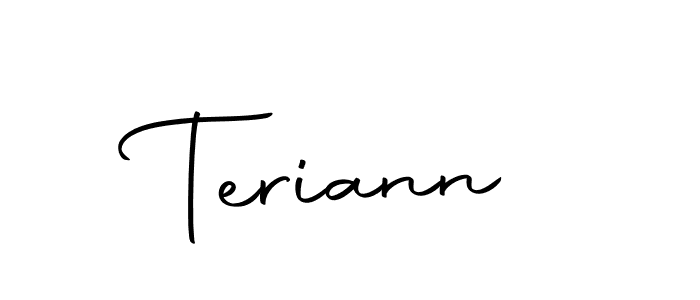 The best way (Autography-DOLnW) to make a short signature is to pick only two or three words in your name. The name Teriann include a total of six letters. For converting this name. Teriann signature style 10 images and pictures png