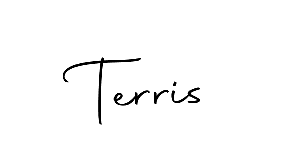 Make a beautiful signature design for name Terris. With this signature (Autography-DOLnW) style, you can create a handwritten signature for free. Terris signature style 10 images and pictures png