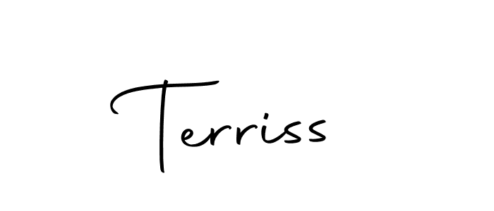 You should practise on your own different ways (Autography-DOLnW) to write your name (Terriss) in signature. don't let someone else do it for you. Terriss signature style 10 images and pictures png