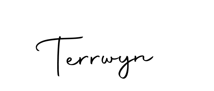 Make a beautiful signature design for name Terrwyn. With this signature (Autography-DOLnW) style, you can create a handwritten signature for free. Terrwyn signature style 10 images and pictures png