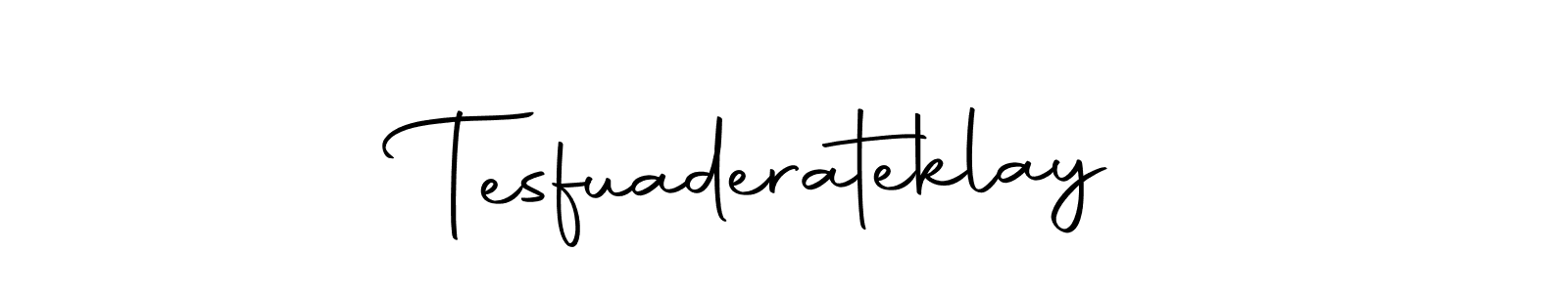 You can use this online signature creator to create a handwritten signature for the name Tesfuaderateklay. This is the best online autograph maker. Tesfuaderateklay signature style 10 images and pictures png