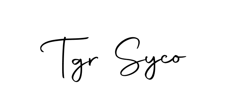 Make a beautiful signature design for name Tgr Syco. With this signature (Autography-DOLnW) style, you can create a handwritten signature for free. Tgr Syco signature style 10 images and pictures png