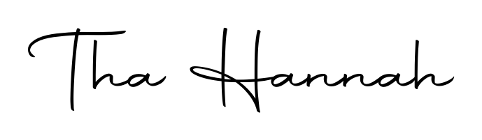 Transform the name Tha Hannah into a signature masterpiece using Autography-DOLnW font. Ideal for photographers, artists, and creators looking for watermarks. Tha Hannah signature style 10 images and pictures png