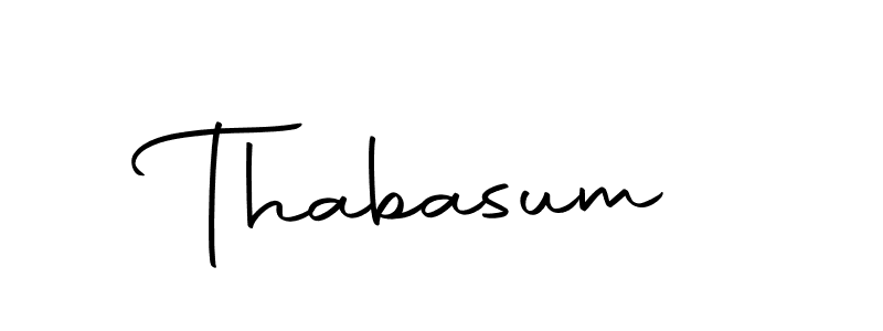 Design your own signature with our free online signature maker. With this signature software, you can create a handwritten (Autography-DOLnW) signature for name Thabasum. Thabasum signature style 10 images and pictures png